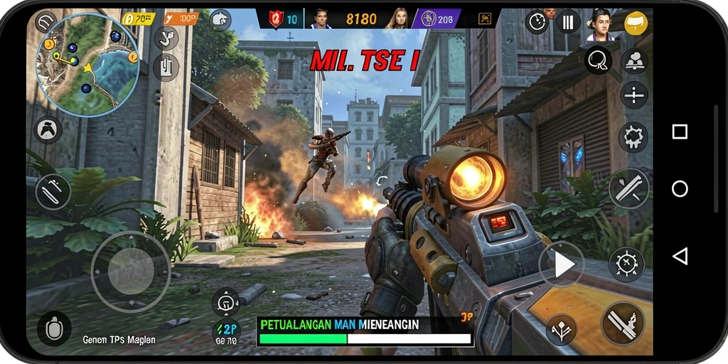 Tampilan gameplay menegangkan di 8180 dengan aksi cepat.
