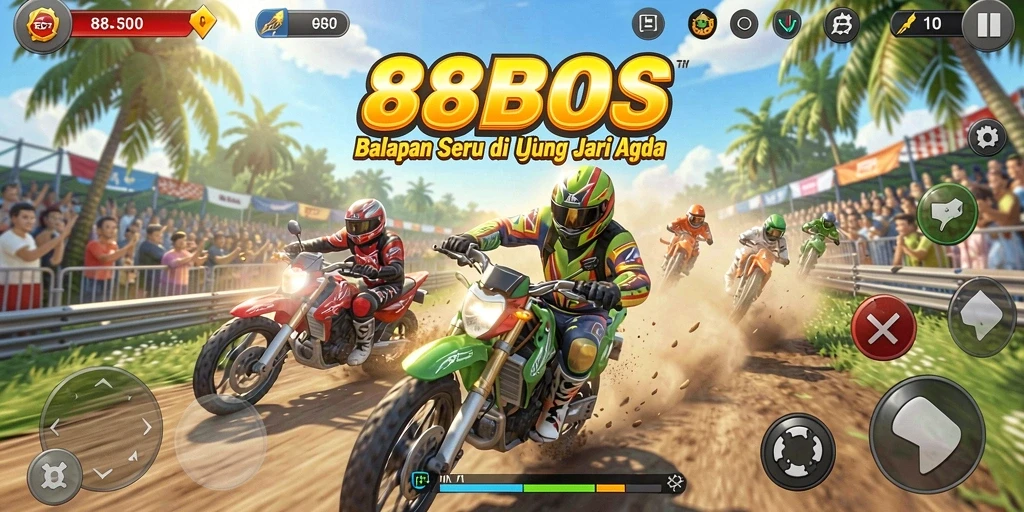 Gameplay Racing yang mendebarkan dengan berbagai kendaraan dan trek.