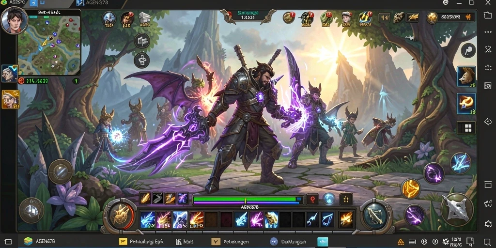 Screenshot gameplay AGEN878 menampilkan pertarungan epik dengan pemain lain.