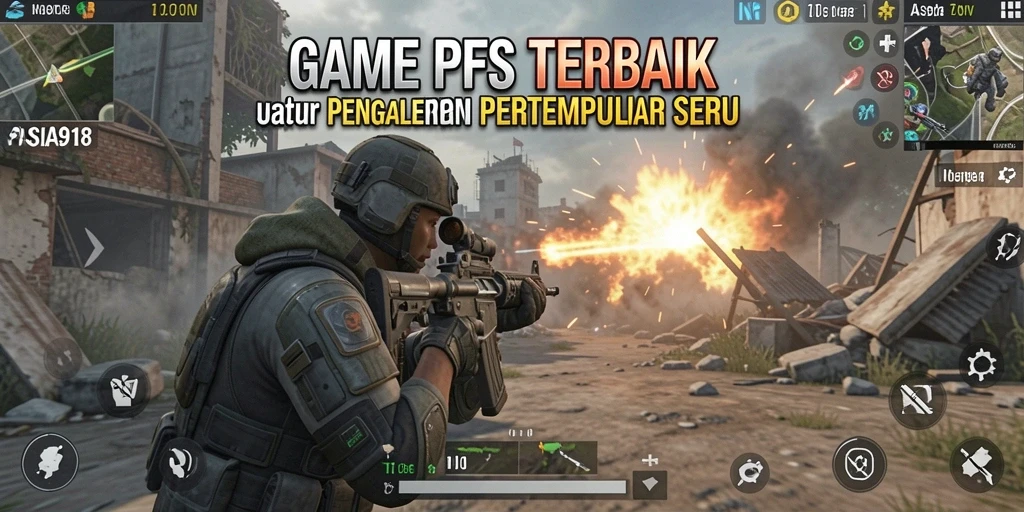Screenshot ASIA918 menunjukkan serunya aksi gameplay FPS yang mendebarkan.