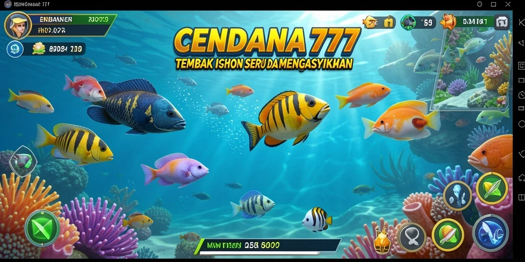Tampilan gameplay CENDANA777 menampilkan aksi menembak ikan yang seru.