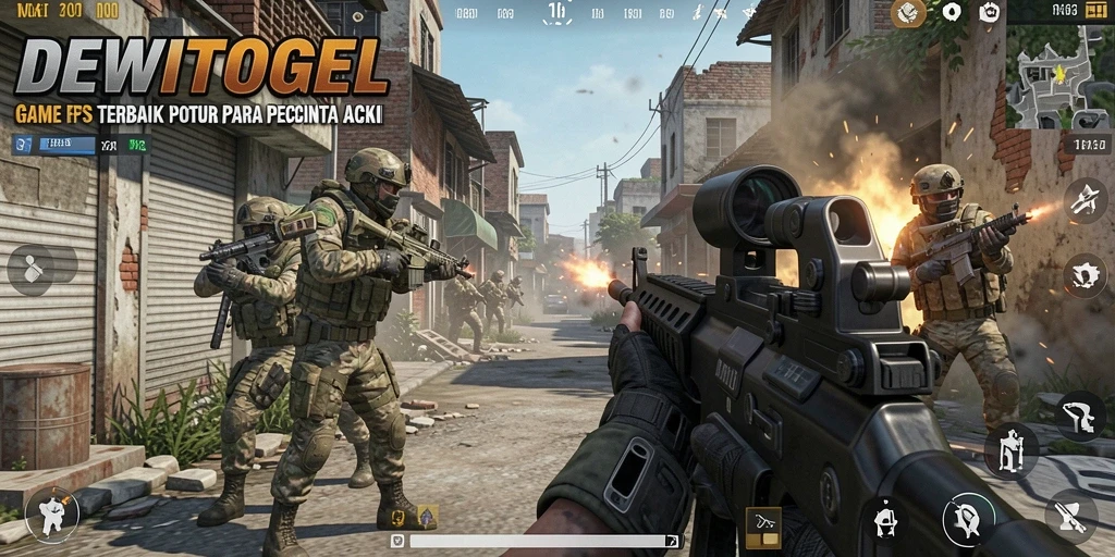 Gameplay DEWITOGEL, pertarungan FPS yang seru dan menegangkan.