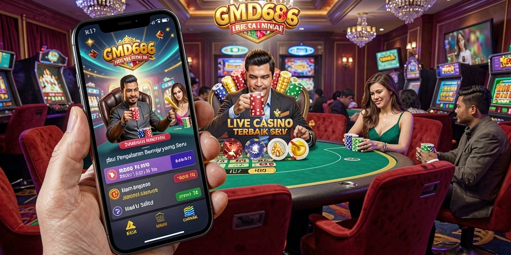 Tampilan gameplay Live Casino yang menegangkan dan interaktif dari DMD686.