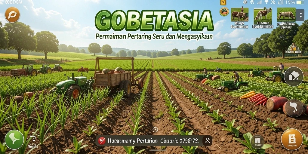 Tangkapan layar GOBETASIA menunjukkan pengalaman gameplay pertanian yang menarik.