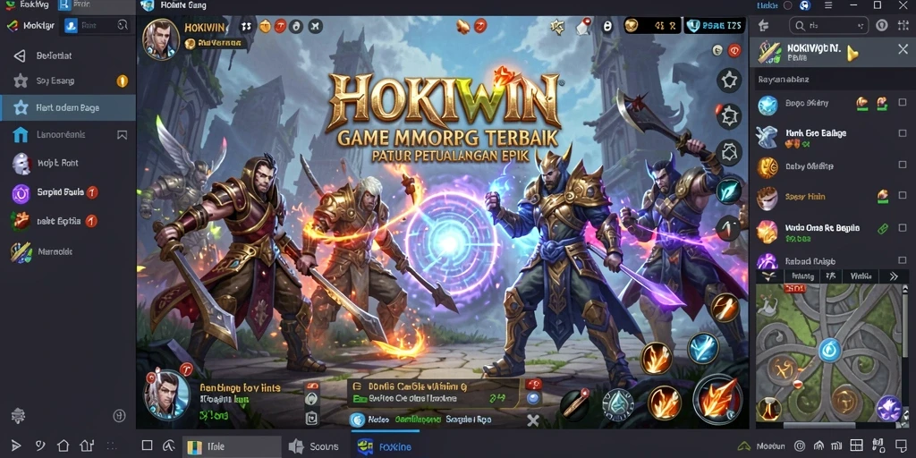 Tangkapan layar HOKIWIN menampilkan aksi mendebarkan dalam pertarungan MMORPG.