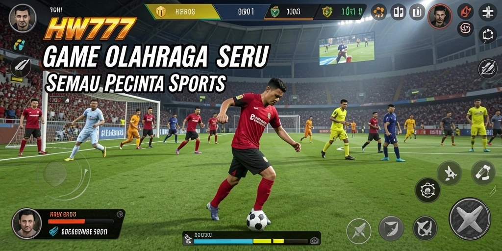 Tangkapan layar HW777 menampilkan aksi seru dalam pertandingan olahraga yang menegangkan.