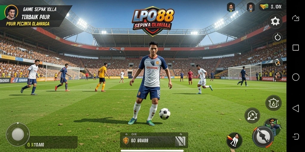Screenshot gameplay LPO88 yang menampilkan aksi sepak bola yang mendebarkan.