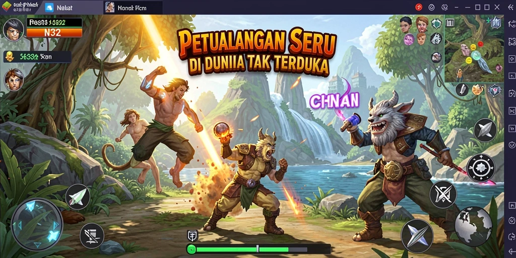Tampilan gameplay N32 yang mendebarkan saat menjelajahi dunia petualangan.