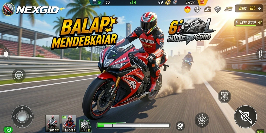 Gameplay balap motor yang cepat dan menegangkan di NEXGID.