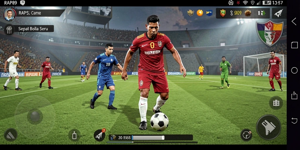 Gameplay sepak bola yang mendebarkan dan penuh aksi.