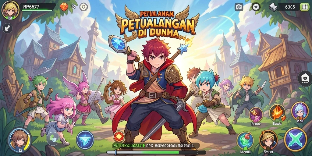 Tampilan gameplay RP6677 dengan karakter Anime yang mendebarkan.