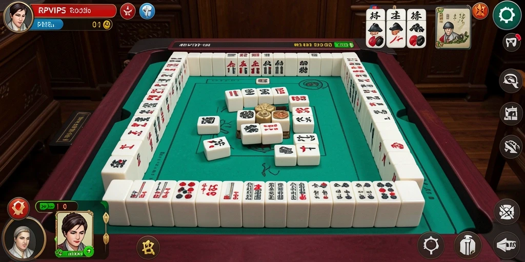 Screenshot RPVIP5 menampilkan gameplay Mahjong yang seru dan visual yang menawan.